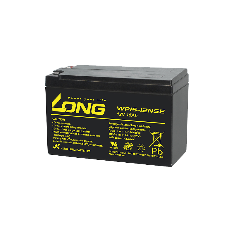 Long WP15-12NSE battery 12V 15Ah AGM