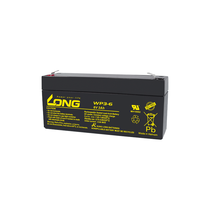 Long WP3-6 battery 6V 3Ah AGM