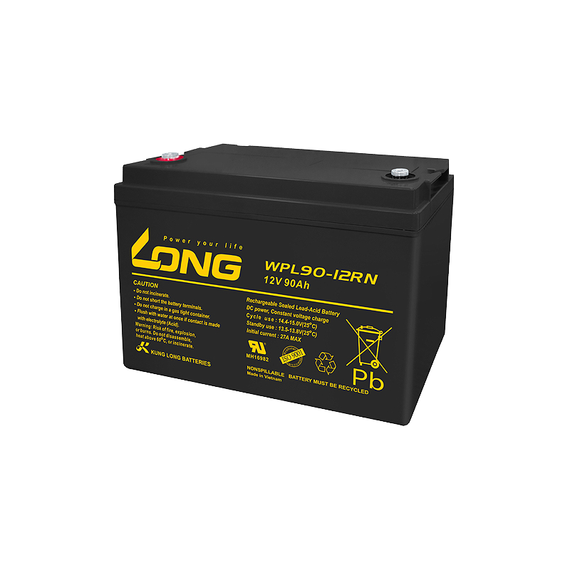 Bateria Long WPL90-12RN 12V 90Ah AGM