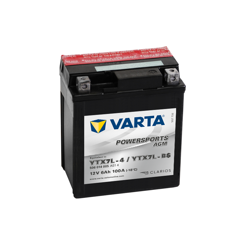 Varta YTX7L-4 YTX7L-BS 506014005 battery 12V 6Ah (10h) AGM