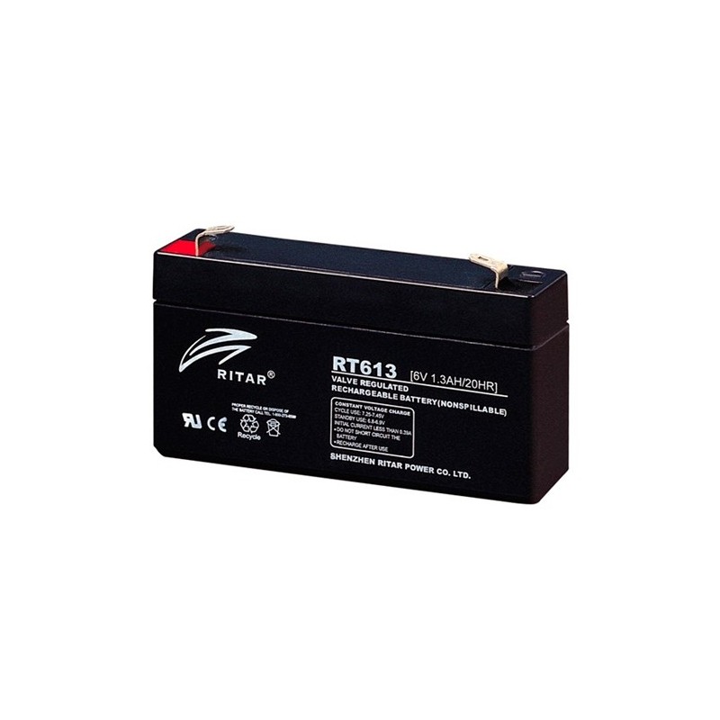 Ritar RT613 battery 6V 1.3Ah AGM