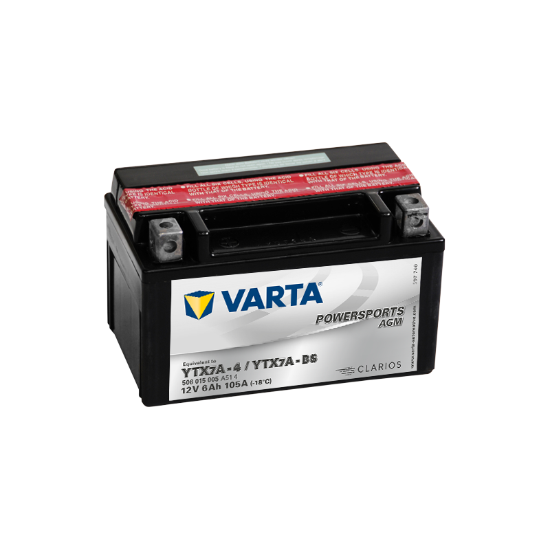 Bateria Varta YTX7A-4 YTX7A-BS 506015005 12V 6Ah (10h) AGM