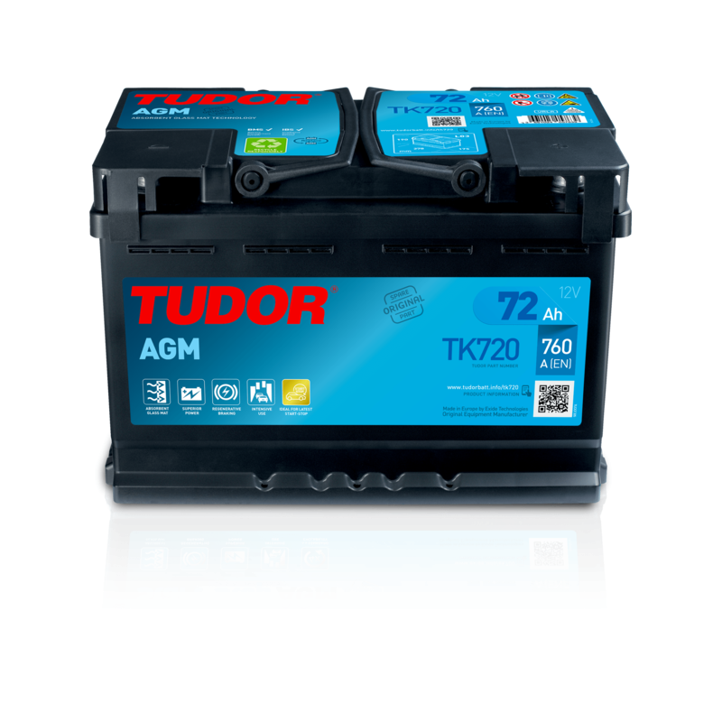 Tudor TK720 battery 12V 72Ah AGM