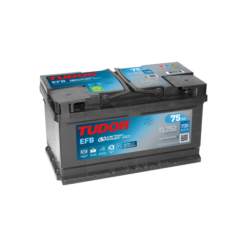 Tudor TL752 battery 12V 75Ah EFB
