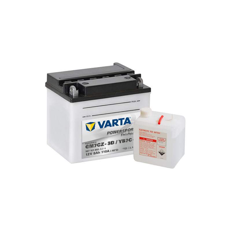 Varta GM7CZ-3D YB7C-A 507101008 battery 12V 8Ah (10h)