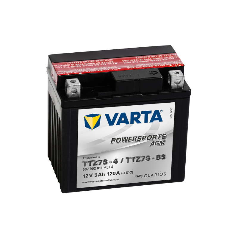 Batería Varta TTZ7S-4 TTZ7S-BS 507902011 12V 5Ah (10h) AGM