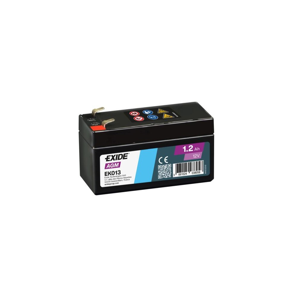 Car battery Exide EK013 1.20Ah 12V 18A | eurobateria.es