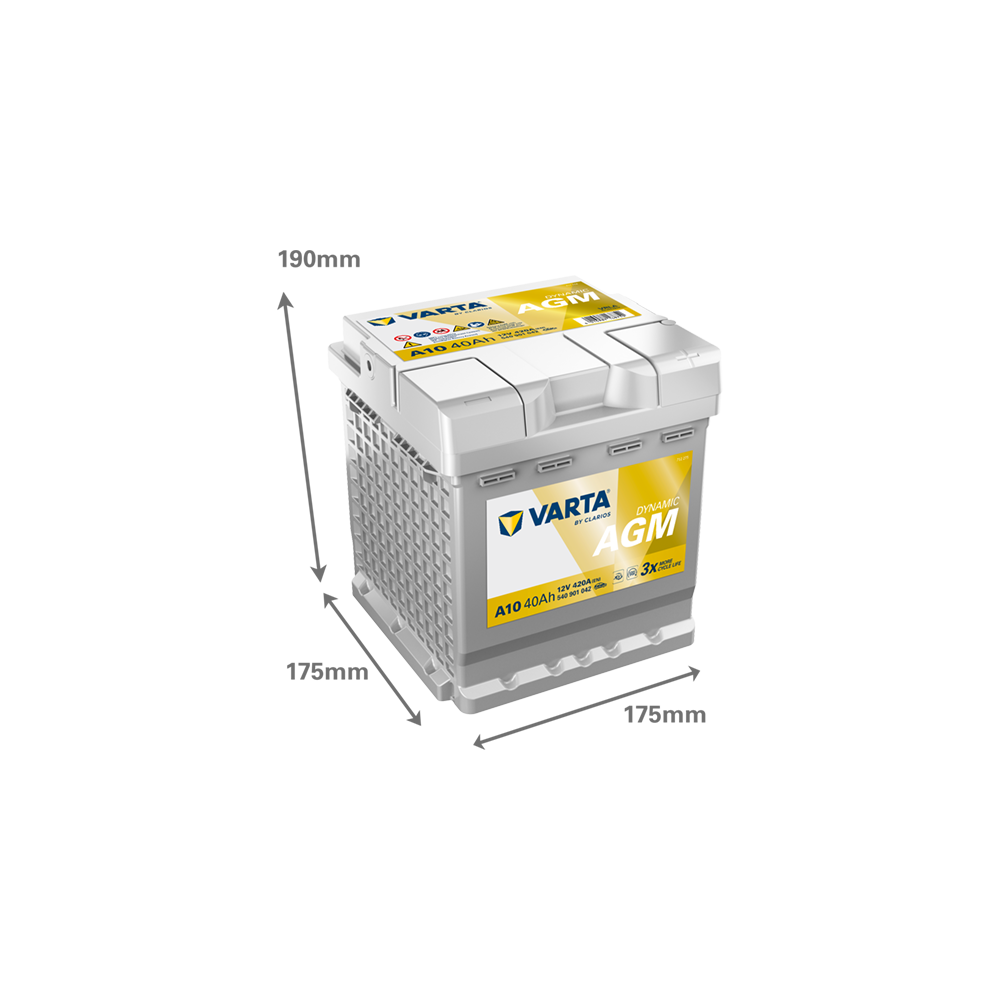 Bateria auxiliar Varta A10 40Ah 12V 420A | eurobateria.es