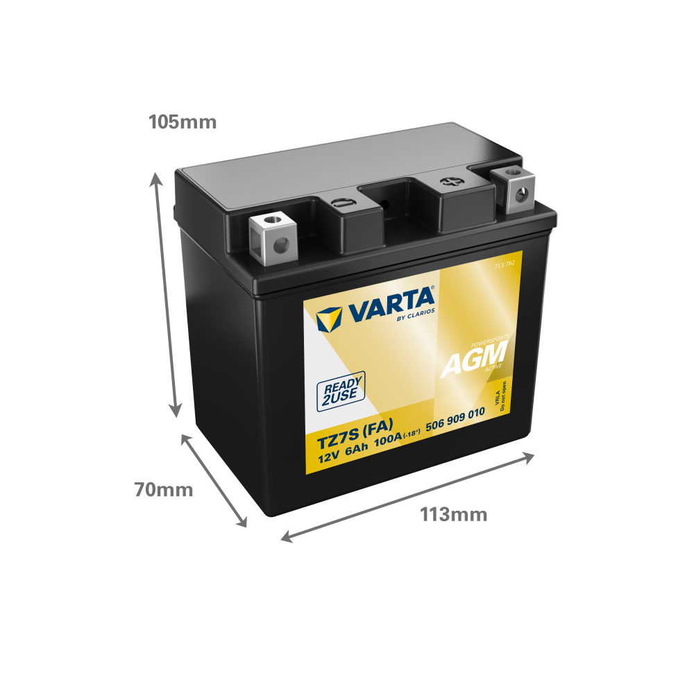 Batteria per moto Varta 506909010 6Ah 12V 100A | eurobateria.es