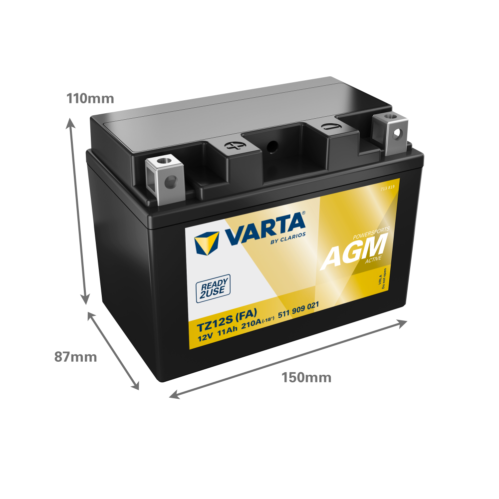 Motorcycle battery Varta 511909021 11Ah 12V 210A | eurobateria.es