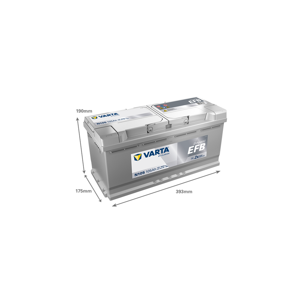 Batería Start-Stop Varta N105 105Ah 12V 950A | eurobateria.es