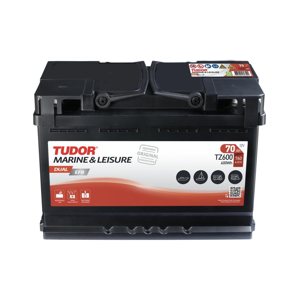 Bateria de barco Tudor TZ600 70Ah 12V 760A | eurobateria.es