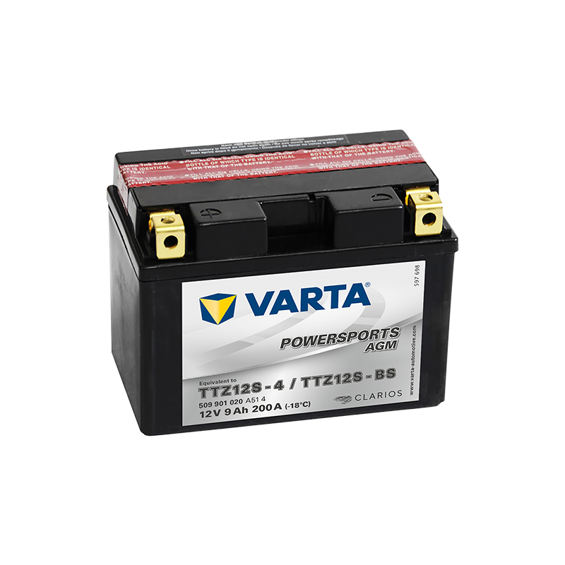 Bateria Varta TTZ12S-4 TTZ12S-BS 509901020 12V 9Ah (10h) AGM