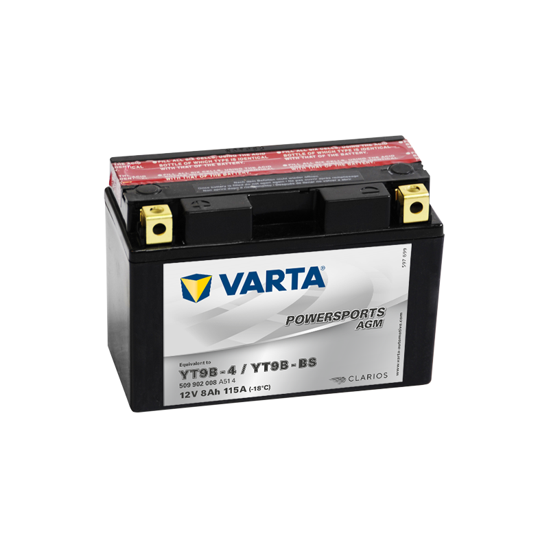 Batería Varta YT9B-4 YT9B-BS 509902008 12V 8Ah (10h) AGM