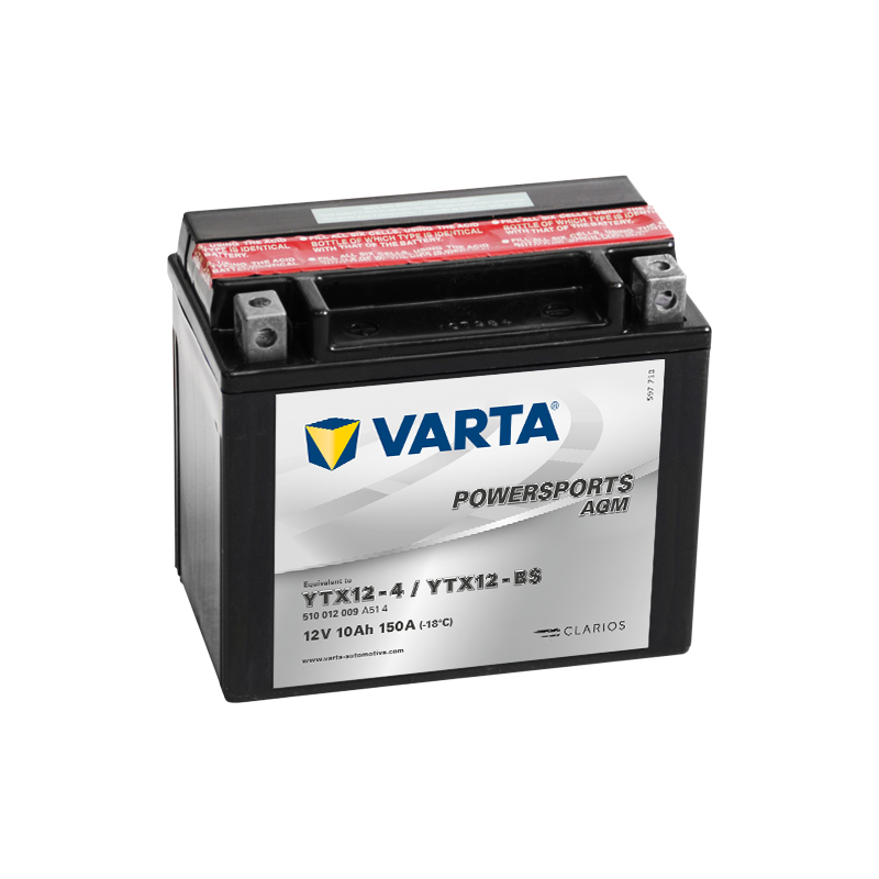 Varta YTX12-4 YTX12-BS 510012009 battery 12V 10Ah (10h) AGM