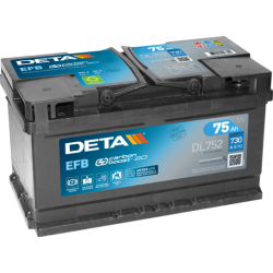 Bateria Deta DL752 12V 75Ah EFB