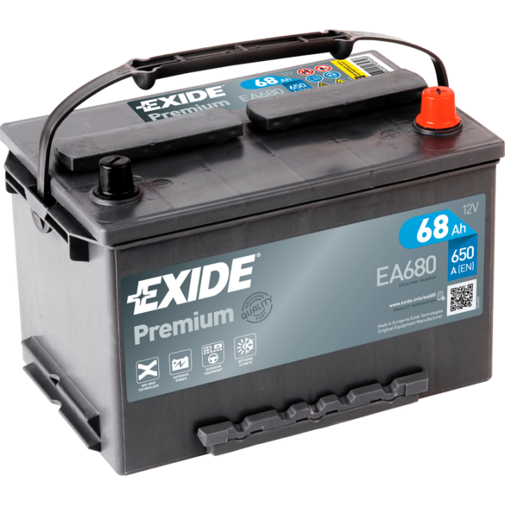 Bateria Exide EA680 68Ah - 1