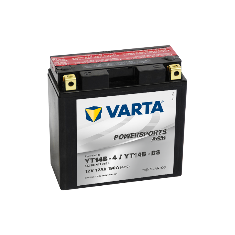Batería Varta YT14B-4 YT14B-BS 512903013 12V 12Ah (10h) AGM