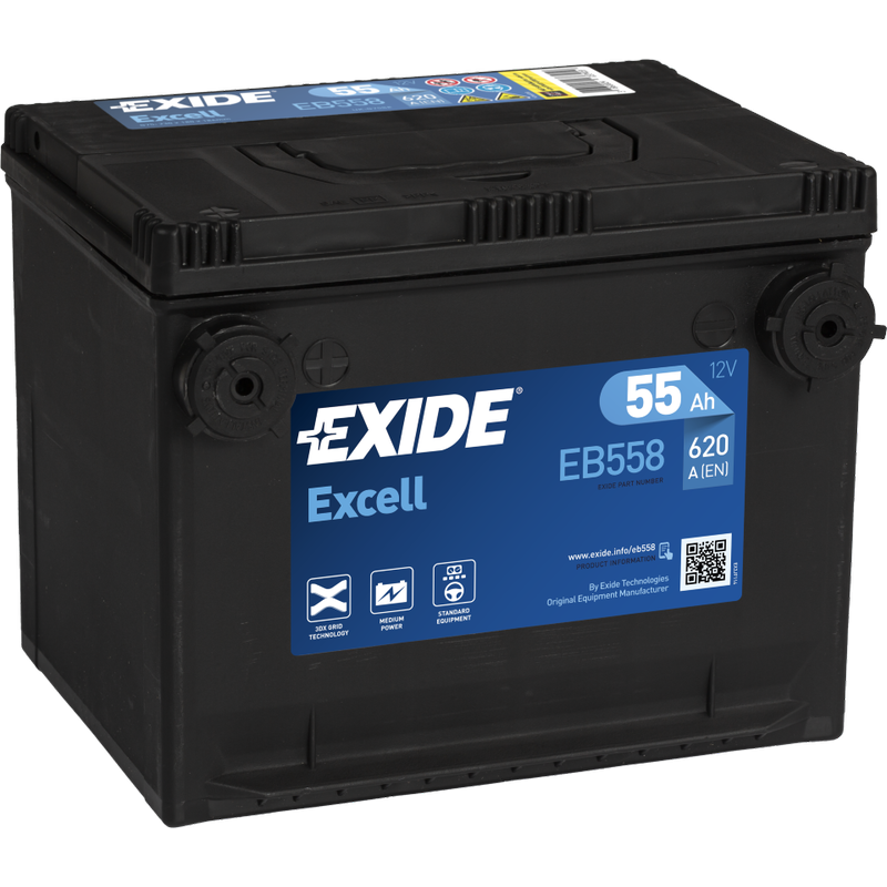 Exide EB558 battery 12V 55Ah