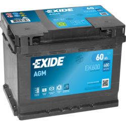 Bateria Exide EK600 12V 60Ah AGM