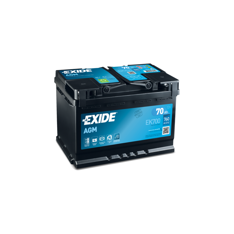 Bateria Exide EK700 12V 70Ah AGM