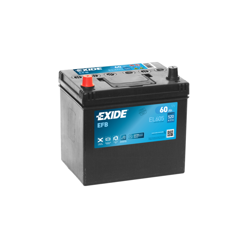 Exide EL605 battery 12V 60Ah EFB