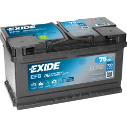 Exide EL752 battery 12V 75Ah EFB