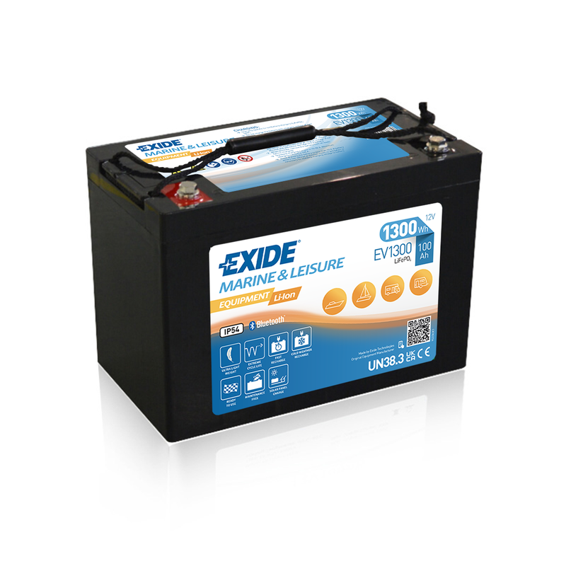 Exide EV1300 battery 12.8V 100Ah LifePo4 BT