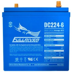 Fullriver DC224-6A battery 6V 224Ah AGM