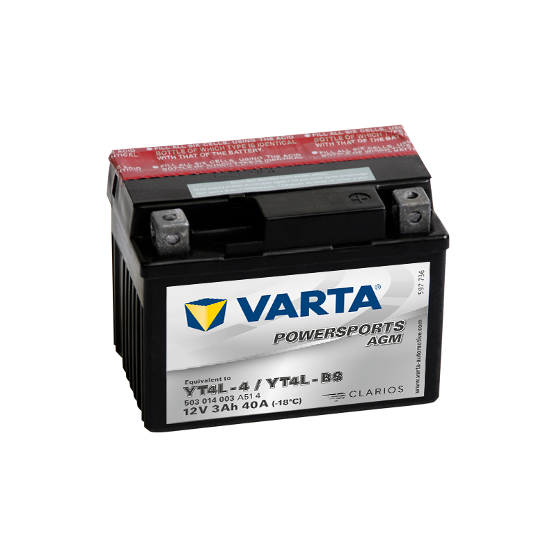 Varta YT4L-4 YT4L-BS 503014003 battery 12V 3Ah (10h) AGM